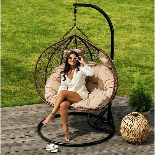 Підвісне крісло-кокон Di Volio Foggio двомісне коричневий - фото 5