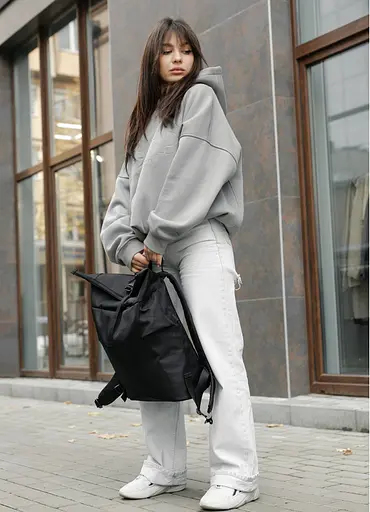 Женский рюкзак Sambag RollTop KZN черный 41 х 27 х 18 см (24300065) - фото 4