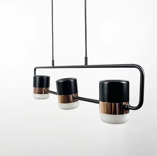 Підвісний світильник SEED на 3 плафони розміром 65х12 см | Арт. H 9805/3 BK | Line F - фото 4