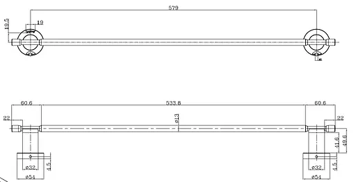 Тримач для рушника Gappo G1801 600 мм хром - фото 2