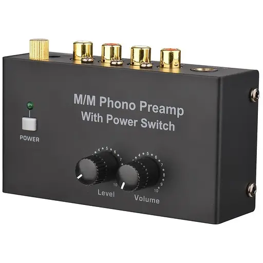 M/M Phono Preamp с переключателем питания Ультракомпактный предварительный усилитель с регулятором уровня и громкости вход RCA