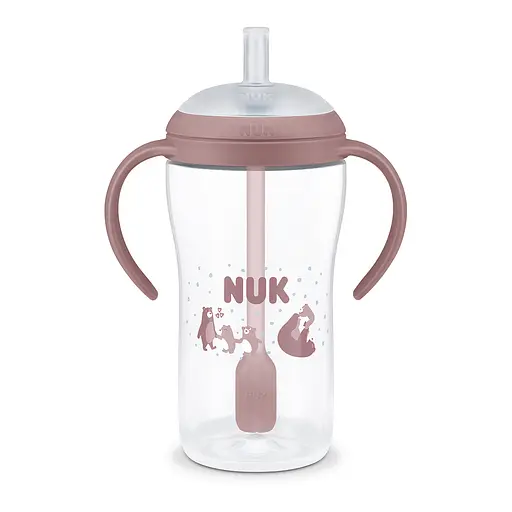 Поїльник з ручкою Nuk Perfect Match Learner Straw Cup з трубочкою 260 мл ведмідь (3954240) - фото 2