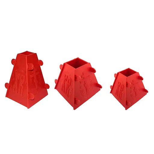 Набор из 3 форм для творожной паски 1/0.5/ 0.3 кг и 3 силиконовых форм для выпечки паски и куличей, Kitchette Красный 86206 - фото 2