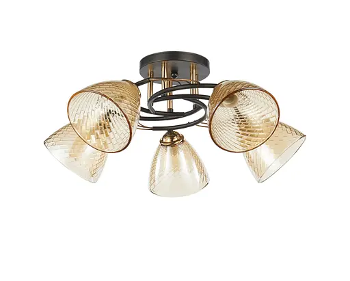 Люстра декоративная INTEREES V 70241-5 BK+FG+BG