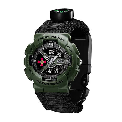 Наручний годинник чоловічий 005AGSU ЗСУ Паракордний ремінець Black + Коробка Patriot acs0031049 - фото 2