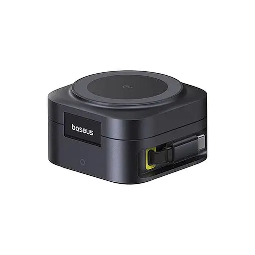 Бездротовий зарядний пристрій Baseus PicoGo Series 2-in-1 Magnetic Qi2 67W чорний - фото 2