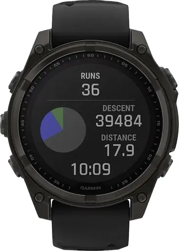Смарт-часы Garmin Fenix 8, 51mm Solar Sapphire Carbon Gray DLC Titanium w. Black/Pebble Gray S. Band 010-02907-10/11/7 - фото 2