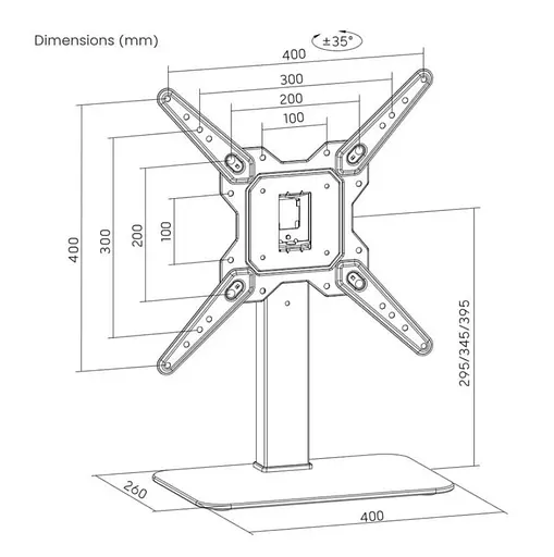 Настільна підставка під телевізор Gembird TVSD55S01 23-55 дюйма Black - фото 5