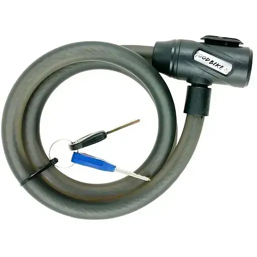 Велозамок Good Bike Premium Security тросовый Ø15 x 1200 мм 2 ключа, 1 ключ - фонарь - фото 1