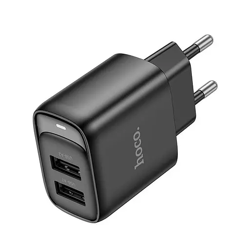 Адаптер сетевой Hoco Smart dual-port charger C141A | 2USB. 2.1A/10.5W| - фото 1
