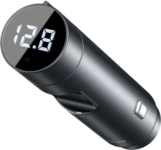 Автомобільний FM-модулятор Baseus Energy Column + bluetooth (2USB) CCNLZ-C0G (Темно-сірий) - фото 6