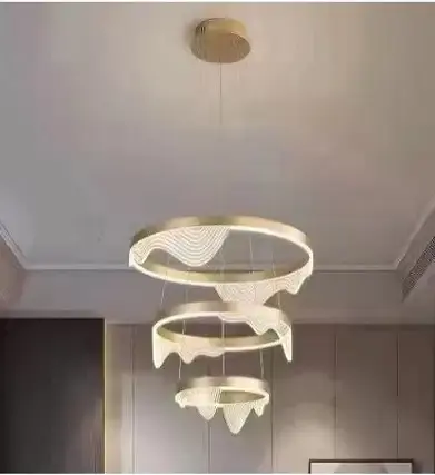 Светодиодная люстра 3 Мира PJ912 (40+60+80см) Золотистая - фото 2