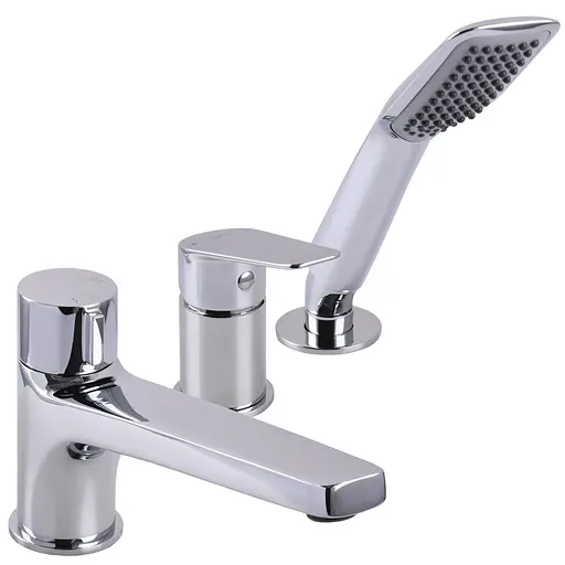 Змішувач на борт ванни Topaz Capri TCA-15111-H43 вбудований 3 виходи картридж D35 (комплект) Хром - фото 1