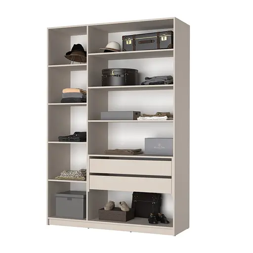 Шафа 3-дверна MebelStar Оскар Gloss BL-B, блок шухляд+полиці 150x52x220 см Антрацит/Антрацит (MBS-5250) - фото 2