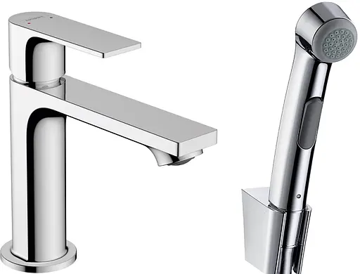 Смеситель Hansgrohe Rebris E 110 для умывальника с гигиенической лейкой Chrome 72216000, Хром - фото 1