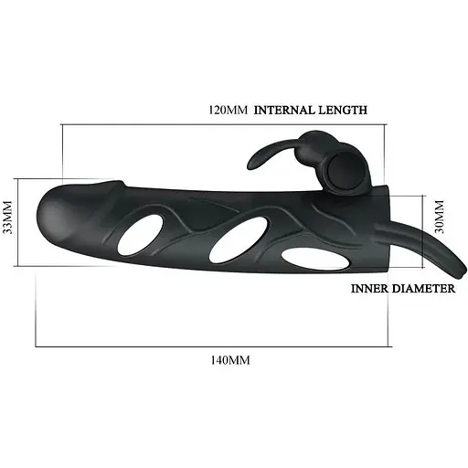 Насадка удлиняющая Pretty Love с вибрацией 5.5 BI-026216, Черный - фото 5