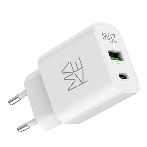 Зарядний пристрій мережевий MAKE 20W Type-C PD3.0 + USB QC4.0 White - фото 5