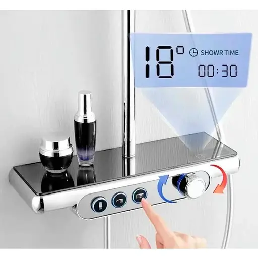 Душова система Dusel Pour Chrome Smart з підсвіткою (245307000), Хром - фото 6