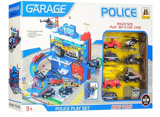 Гараж 566-14 Полицейский участок, 3 этажа, транспорт 9шт, от 7см, в коробке (6903171735013) - фото 1