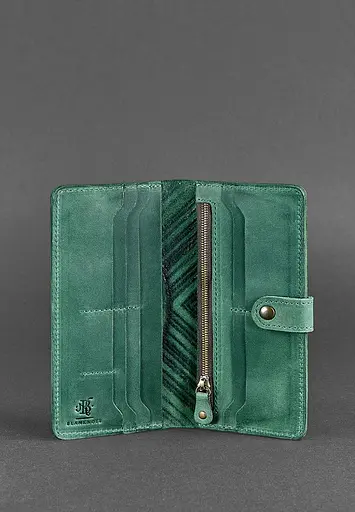 Кожаное женское зеленое портмоне 7.0 Инди. - фото 4