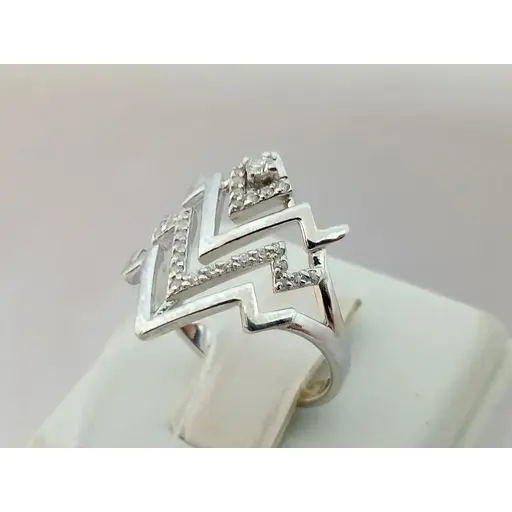 Срібне кільце Харківська ювелірна фабрика з фіанітами. 500187-Р 16,5 - фото 4