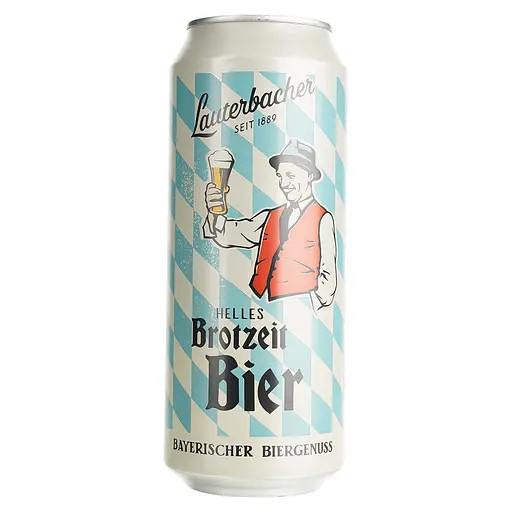 Пиво Lauterbacher Helles Brotzeit Bier светлое 5.1% 0.5 л ж/б - фото 1