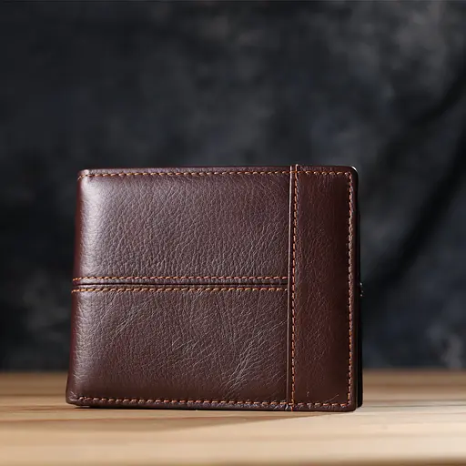 Горизонтальный стильный кошелек из натуральной кожи Vintage 12х10х2.5 см acs0029629 - фото 8