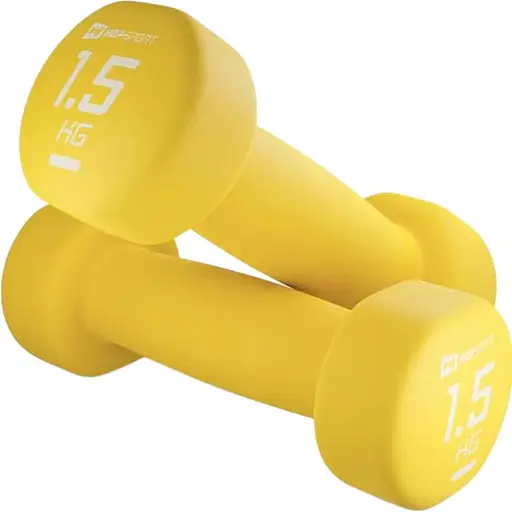 Гантели для фитнеса Hop-Sport неопреновые круглые HS-V015DR 2x1,5 кг желтый