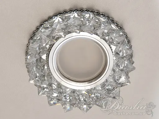 Красивий, кришталевий, точковий світильник із вбудованим світлодіодни - фото 2
