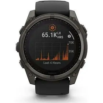 Смарт-часы Garmin Fenix 8 51 мм Solar Sapphire Carbon Gray DLC Titanium w. Black/Pebble Gray S. Band (010-02907-10/11) - фото 2