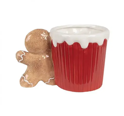 Набор кружок Имбирный керамический пряник 2 шт 400 мл Красный Розовый - фото 2