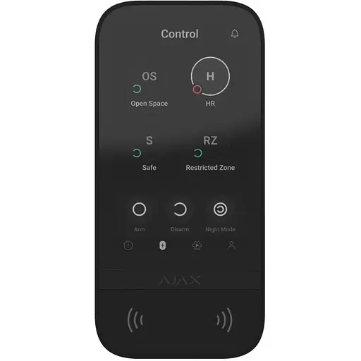 Безпроводова сенсорна клавіатура Ajax KeyPadTouchScreen black - фото 1