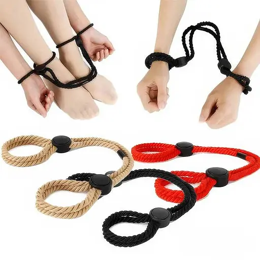 Наручники еротичні універсальні для рук і ніг регульовані One Size бежевий - фото 7