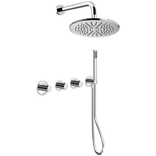 Душова система Paffoni Shower, внутрішній монтаж верхній душ Ø225 мм (колір - хром)KITMDE000CR - фото 1