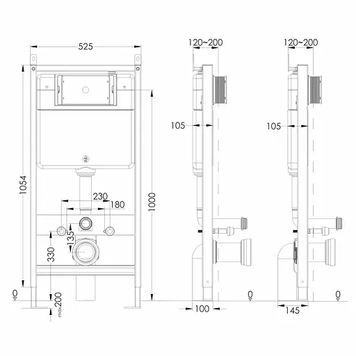 Инсталляция для унитаза Imprese i-Frame i1614 пневматическая 4в1 white i1614, Белый - фото 2