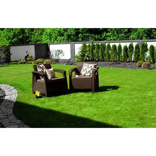 Крісло садове пластикове Allibert Corfu коричневе - фото 3