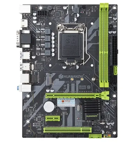 Материнская плата LGA1155, Huananzhi B75 PLUS M.2, B75, 2xDDR3, Int.Video (CPU), 1xSATA3 / 3xSATA2, 1xM.2, 1xPCI-E 3.0 x16, 1xPCI-E 2.0 x1, 1xPCI, Realtek 5.1, Realtek GLan, 4xUSB 3.0 / 6xUSB 2.0, VGA/HDMI, Micro ATX