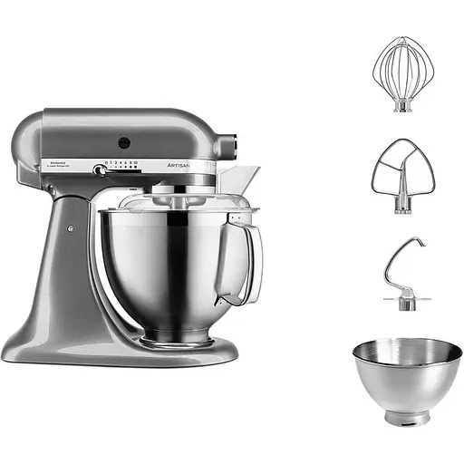 Планетарний міксер KitchenAid Artisan 4.8 л срібний медальйон (5KSM185PSEMS) - фото 3