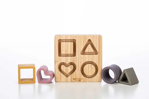 Силіконовий сортер на дерев`яному підносі FreeON рожевий - фото 4