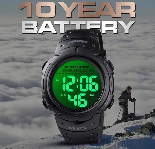 Часы Skmei Neon 10 Bar Black - фото 4