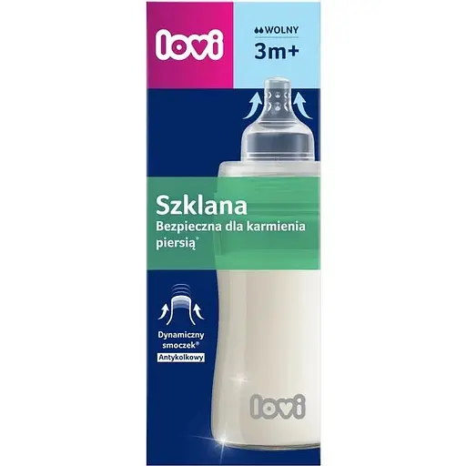 Пляшечка скляна LOVI Diamond Glass Baby Shower 250 мл (74/206) - фото 3
