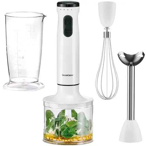Блендер погружной SilverCrest 3 в 1 SSMS 600w, многофункциональный, мощный, три цвета Белый - фото 2