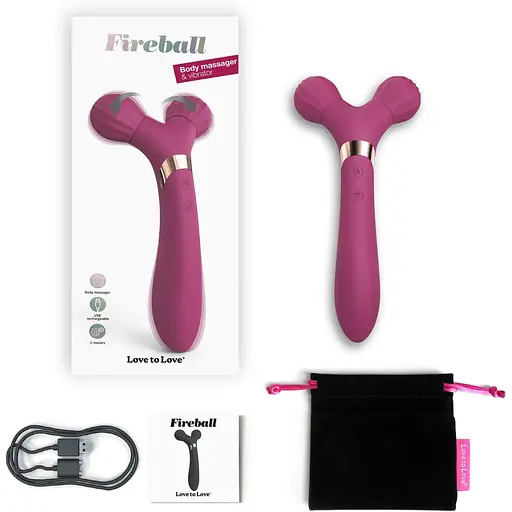 Вибратор-массажер для пар 2 в 1 Love To Love Fireball - Plum Star - фото 5