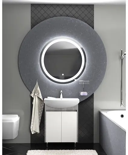 Тумба Мойдодир Nice Loft 50 з умивальником Solo 50 бетон з білим Білий - фото 6