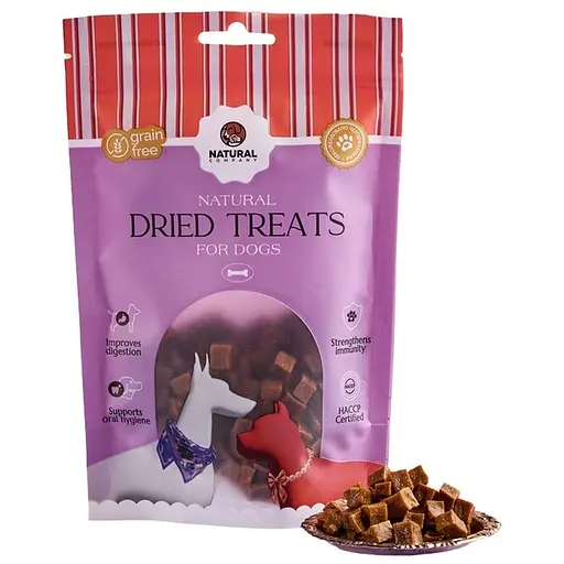 Ласощі для собак Natural м'ясні кубики з качки 100 г
