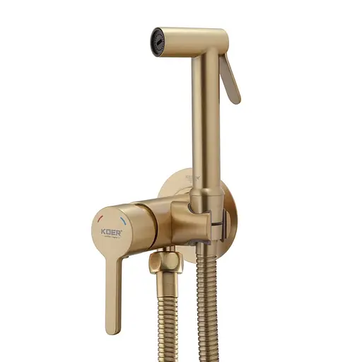 Гігієнічний душ прихованого монтажу Koer KB-23029-12 матове золото KR5504, Золотий - фото 1