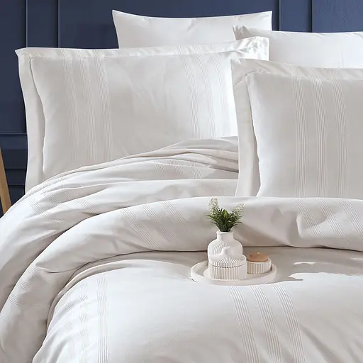 Постельное белье Melkor V2 Ekru Ранфорс Жаккард Clasy pbe0052070 - фото 2