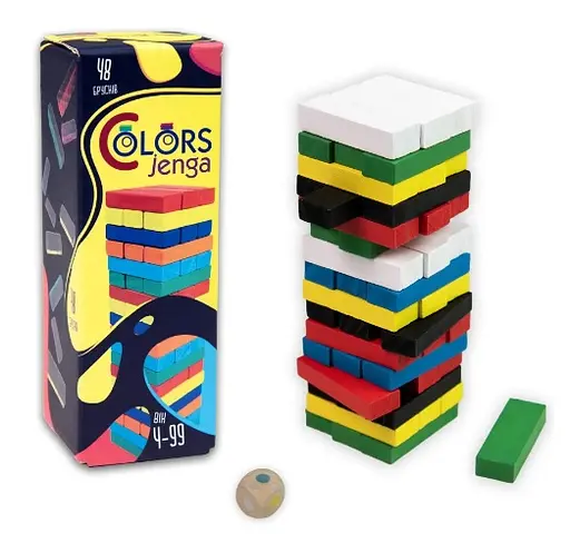 Настільна гра Colors Jenga, 48 брусків, Стратег, 30717 (українською)
