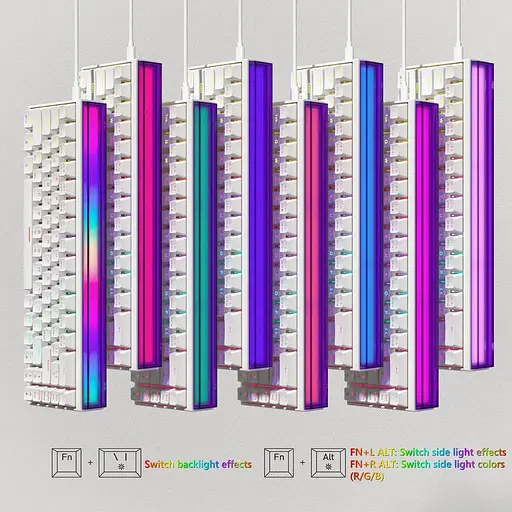 Игровая механическая проводная клавиатура Womier WK68 Pro / 60% / Hot-swappable / White - фото 5