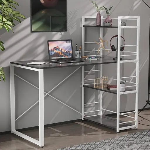 Письмовий стіл Ferrum-decor Серії Конект з етажеркою 75x120x60 білий ДСП Сосна Кембра 16мм (FRD-104229)